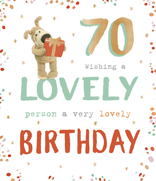 Boofle 70th Birthday card