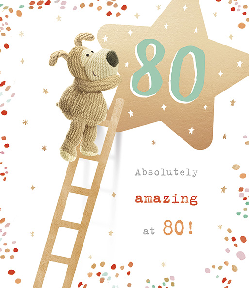 Boofle 80th Birthday card