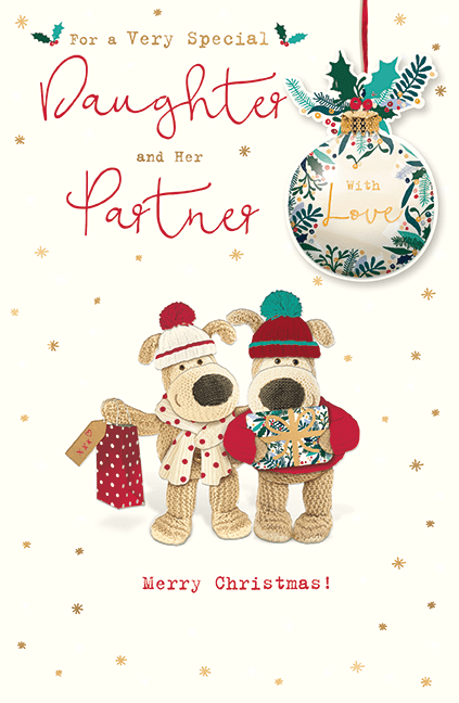 A Boofle Christmas card to daughter and her partner