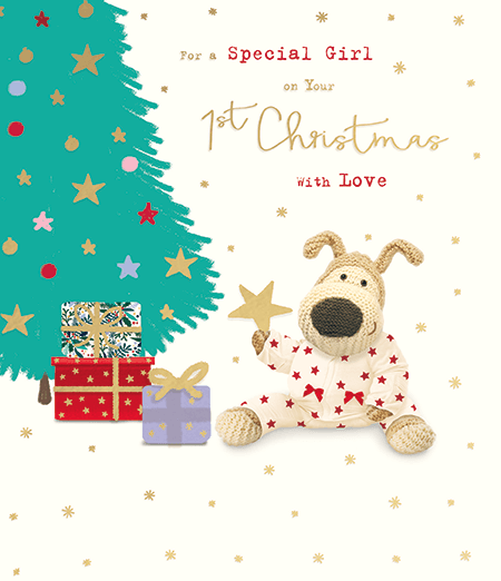 A Boofle 1st Christmas card for a little girl