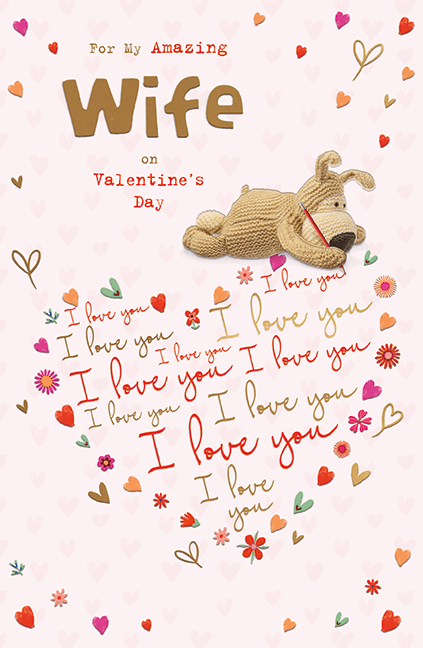 Boofle Valentines Day card for Wife